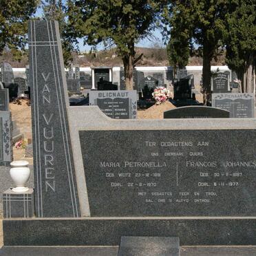 VUUREN Francois Johannes, van 1887-1977 &amp; Maria Petronella WEITZ 1891-1970