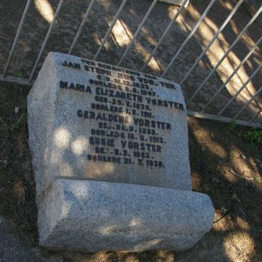 VORSTER Jan Stephanus 1833-1907 &amp; Maria Elizabeth 1839-1911