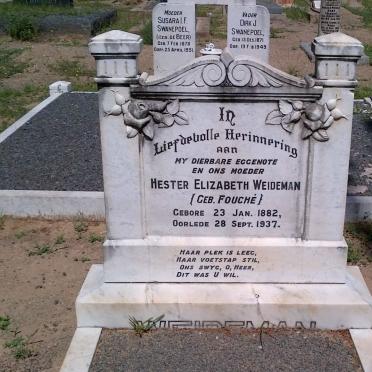 WEIDEMAN Hester Elizabeth, nee FOUCHE 1882-1937