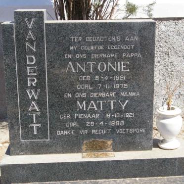 WATT Antonie, van der 1921-1975 &amp; Matty PIENAAR 1921-1998