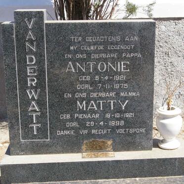 WATT Antonie, van der 1921-1975 &amp; Matty PIENAAR 1921-1998