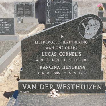 WESTHUIZEN Lucas Cornelis, van der 1891-1981 &amp; Francina Hendrina 1899-1982