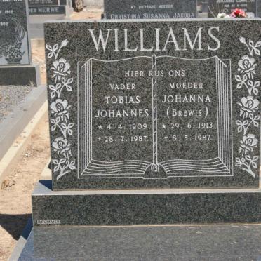 WILLIAMS Tobias Johannes 1909-1987 &amp; Johanna BREWIS 1913-1987