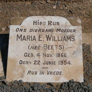 WILLIAMS Maria E. nee BEETS 1866-1954
