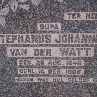WATT Stephanus Johannes, van der 1846-1908 :: VAN DER WATT Hendrik Hercules 1878-1959