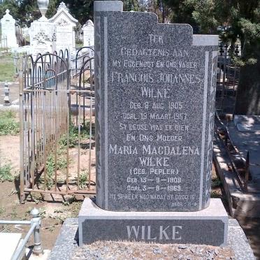 WILKE Francois Johannes 1905-1957 &amp; Maria Magdalena PEPLER 1909-1969