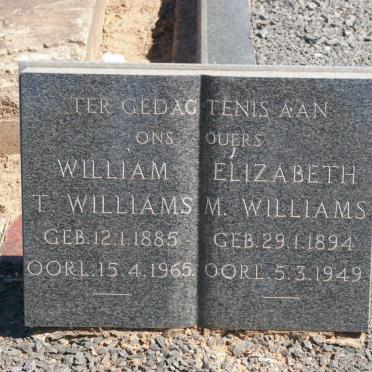 WILLIAMS William T. 1885-1965 &amp; Elizabeth M. 1894-1949