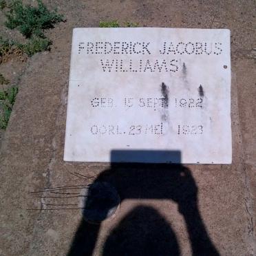 WILLIAMS Frederick Jacobus 1922-1923