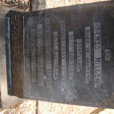 MILLER James 1880-1944 &amp; Jane Wood ROBERTSON 1880-1968