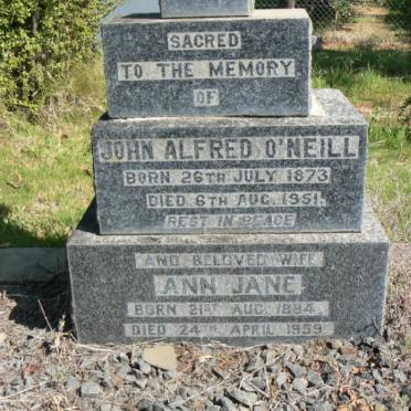 O'NEILL John Alfred 1873-1951 &amp; Ann Jane 1884-1959