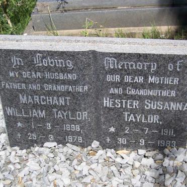 TAYLOR Marchant William 1898-1978 &amp; Hester Susanna 1911-1983