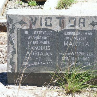 VICTOR Jakobus Adriaan 1882-1963 &amp; Martha VAN DER WESTHUIZEN 1890-1964