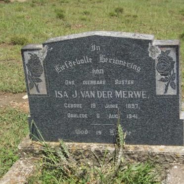 MERWE Isa J., van der 1897-1941