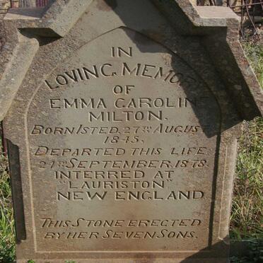 MILTON Emma Caroline nee ISTED1845-1878