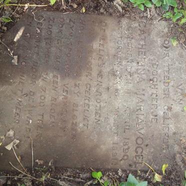 VOGEL Catherina Maria 1890-1891