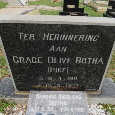BOTHA Hendrik Nicolaas 1911-1982 &amp; Grace Olive 1911-1977