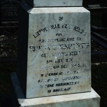 BOTHA Susarah Catherine nee GREYVENSTEIN 1870-1945