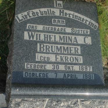 BRUMMER Wilhelmina C. nee EKRON 1897-1981