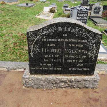COETSEE L.D. 1884-1970 &amp; M.G.C. BUYS 1884-1951