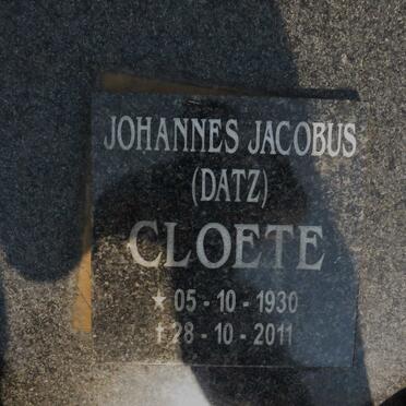 CLOETE Johannes Jacobus 1930-2011