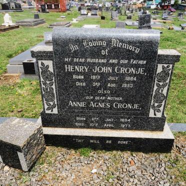 CRONJE Henry John 1884-1953 &amp; Annie Agnes 1894-1977