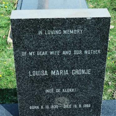 CRONJE Louisa Maria nee DE KLERK 1930-1969