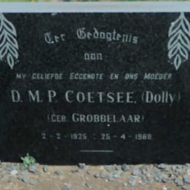 COETSEE D.M.P. nee GROBBELAAR 1925-1968