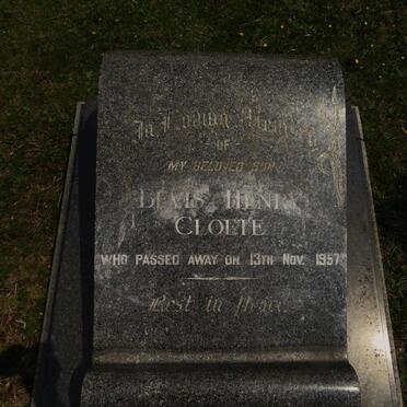 CLOETE Lewis Henry -1957