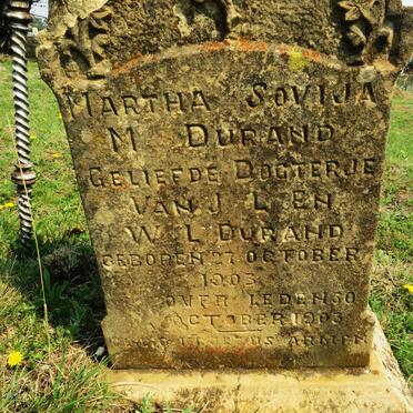 DURAND Martha Sovija 1903-1903