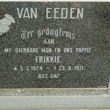 EEDEN Frikkie, van 1924-1971