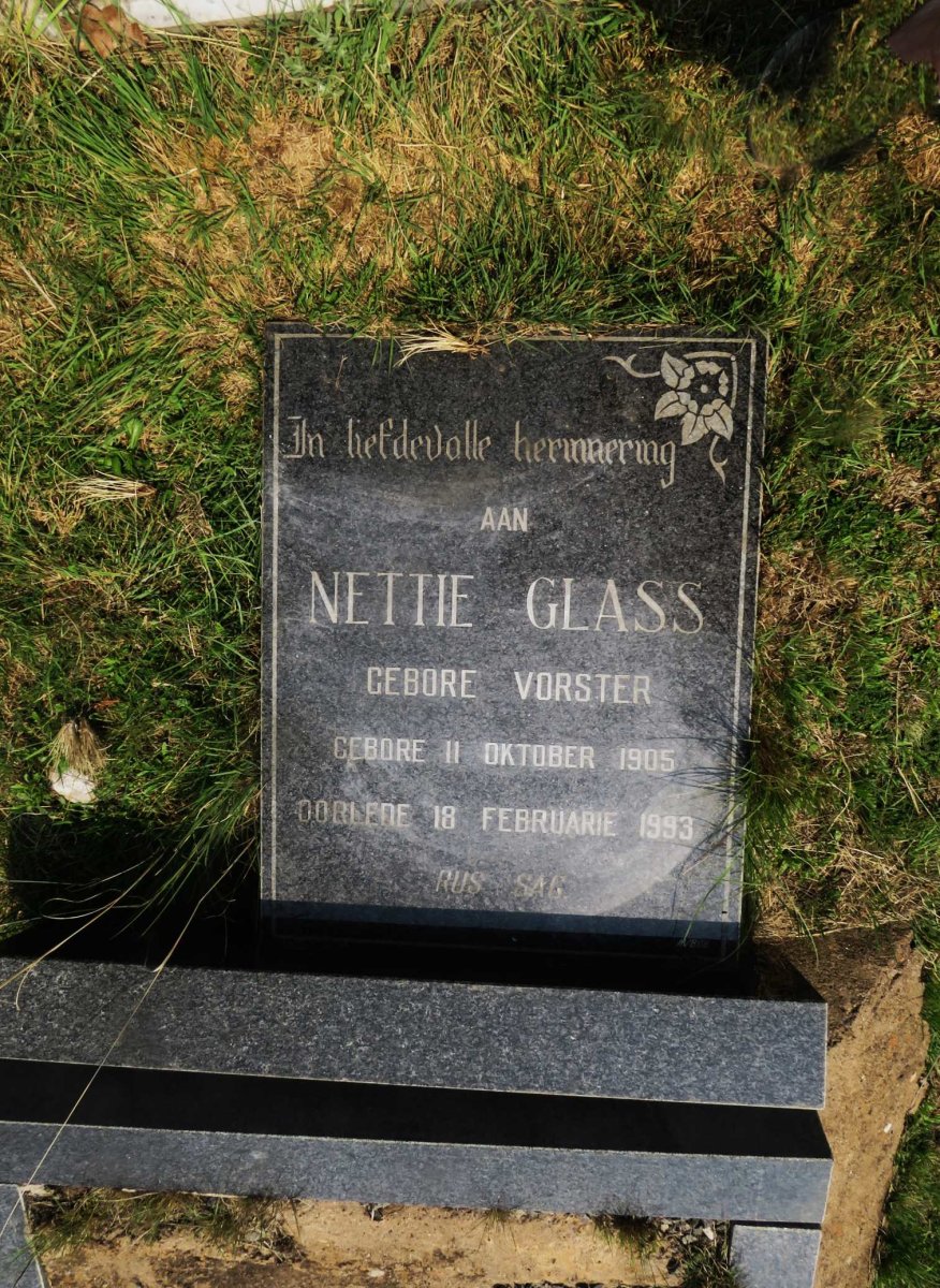 GLASS Nettie nee VORSTER 1905-1993