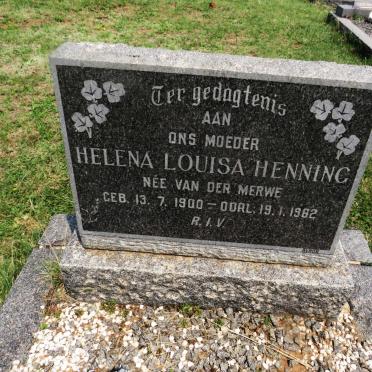 HENNING Helena Louisa nee VAN DER MERWE 1900-1962