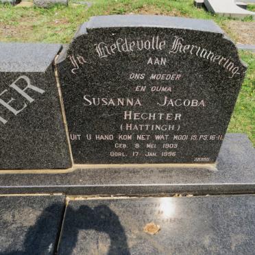 HECHTER Susanna Jacoba nee HATTINGH 1903-1996