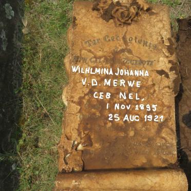 MERWE Wilhlmina Johanna, v.d. nee NEL 1895-1921