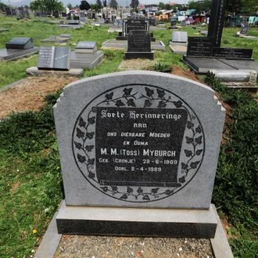 MYBURGH M.M. nee CRONJE 1909-1989