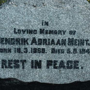 MEINTJES Hendrik Adriaan 1868-1943