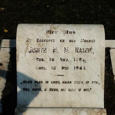 NAUDE Judith M.M. 1892-1947