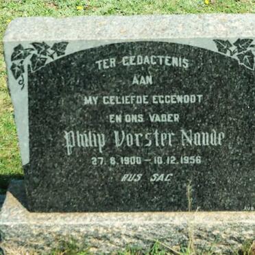 NAUDE Philip Vorster 1900-1956