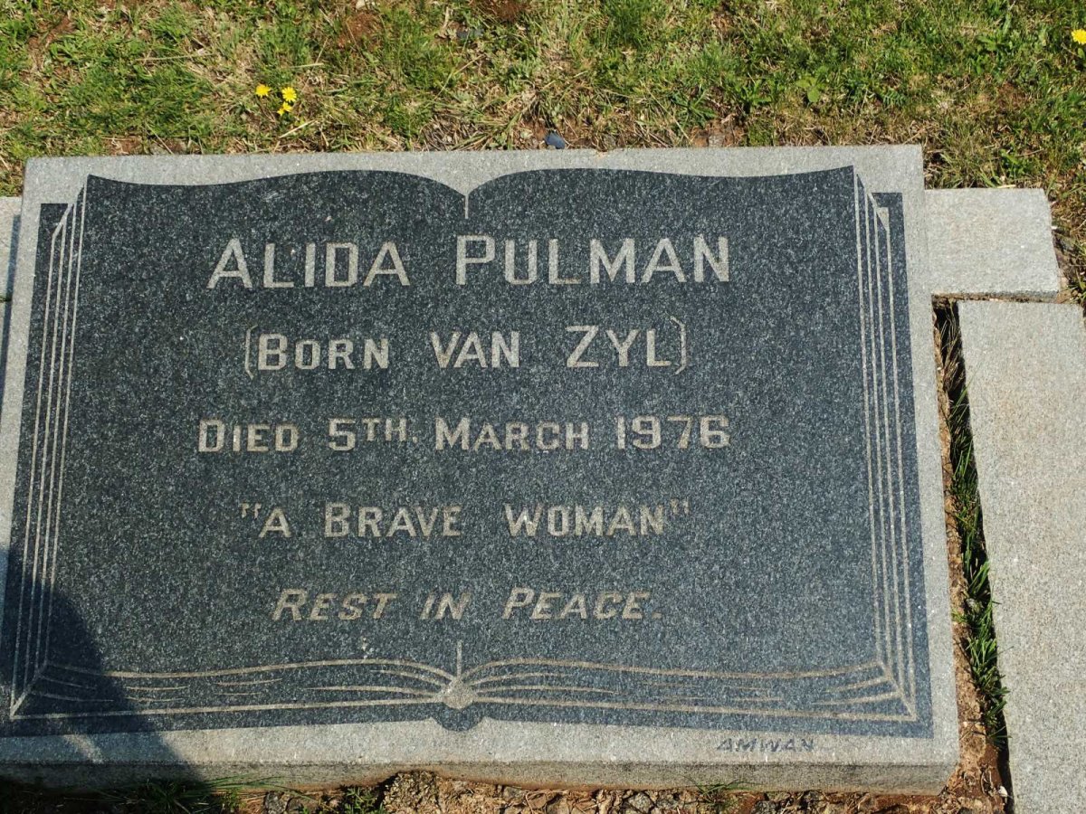 PULMAN Alida nee VAN ZYL -1976