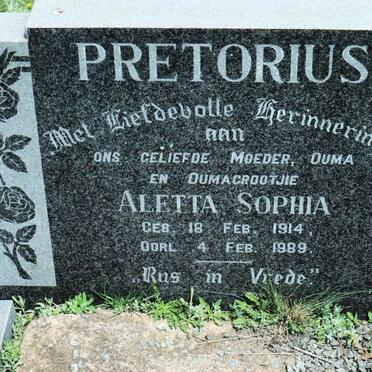 PRETORIUS Aletta Sophia 1914-1989