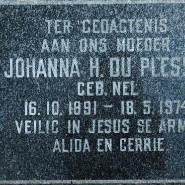PLESSIS Johanna H., du nee NEL 1891-1974