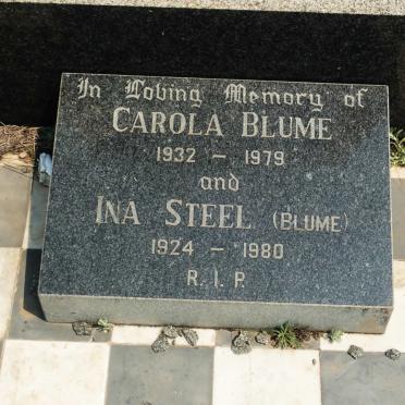 STEEL Ina nee BLUME 1924-1980 :: BLUME Carola 1932-1979