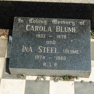 STEEL Ina nee BLUME 1924-1980 :: BLUME Carola 1932-1979