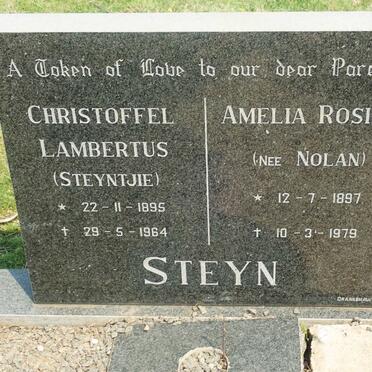 STEYN Christoffel Lambertus 1895-1964 &amp; Amelia Rosina NOLAN 1897-1979
