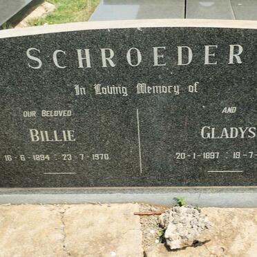 SCHROEDER Billie 1894-1970 &amp; Gladys 1897-1989