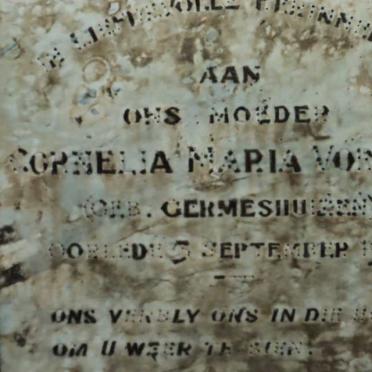 VORSTER Cornelia Maria nee GERMESHUIZEN -1937