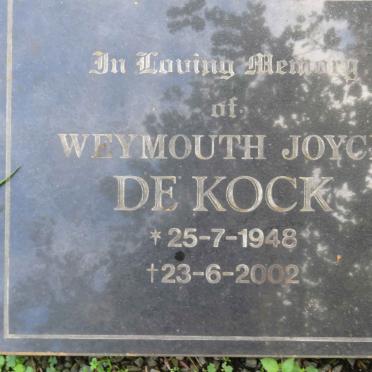 KOCK Weymouth Joyce, de 1948-2002