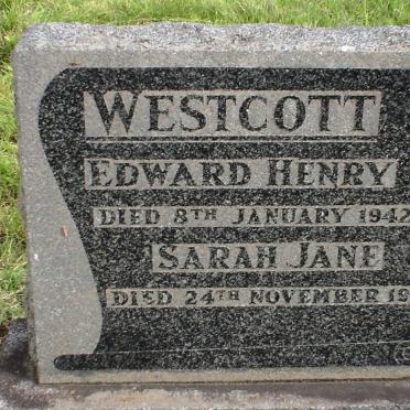 WESTCOTT Edward Henry -1942 &amp; Sarah Jane -1946