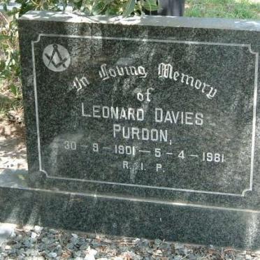 PURDON Leonard Davies 1901-1981