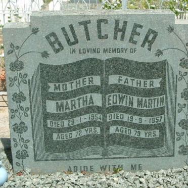 BUTCHER Edwin Martin -1957 &amp; Martha -1954 :: WATT Irene Maude nee BUTCHER 1907-1994